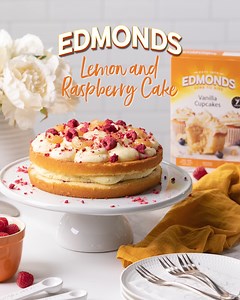 The most beautiful, fluffy, and perfectly sweet Lemon and Raspberry Cake for Mother's Day 💕💕💕 Find the recipe here: https://fal.cn/3xIny | Edmonds Cooking