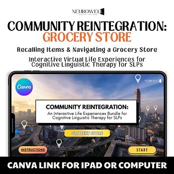 Interactive Grocery Store, Virtual Field Trip, Adult Speech Cognitive Therapy