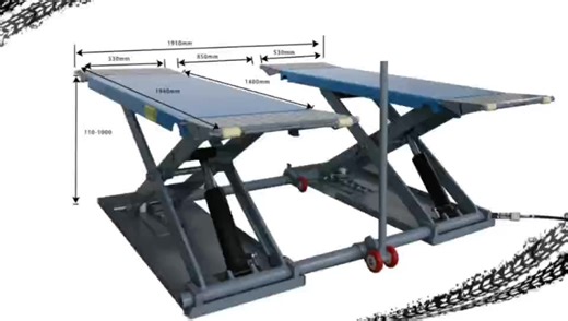 3.5T Portable Mobile Movable Mid-rise Scissor Car Lift Machine