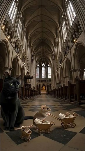 Cat and Mouse make a deal in the secret life of cathedral mice. #cathumour