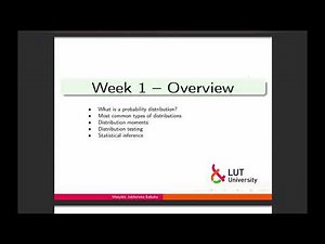 Advanced Statistics - Week 1 - Overview