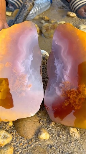 Wait Till You See The Inside Of This Amber Stone Beautifull #crystals #satisfying #gold #shorts
