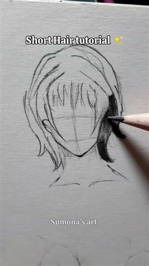 Drawing Short Hair tutorial #drawing #tutorial #howtodraw #hair #shorts