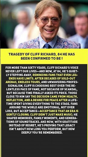 💔 Tragedy Of Cliff Richard, 84 He Has Been Confirmed To Be ! #shorts