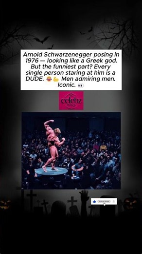 💪 Arnold Schwarzenegger Posing in 1976 — And Every Single Person Looking Is a Dude 😂👀