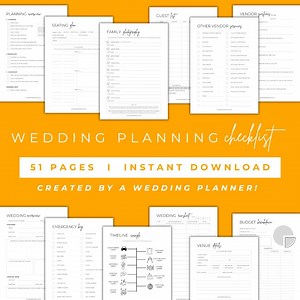 Wedding Planning Checklist I Wedding Printable Digital Template I Wedding Day Schedule Timeline Runsheet Budget I Wedding Planner Binder Kit - Etsy