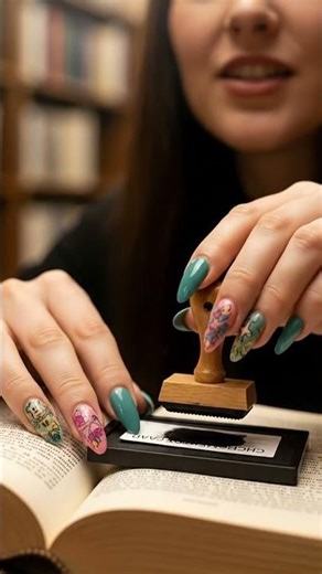 Satisfying Library Book Stamping Sounds 📚🖋️✨ Instant Tingles AI ASMR #shorts