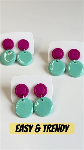 How to Make Glossy Polymer Clay Earrings - Step by Step Tutorial #polymerclay #howto #stepbystep