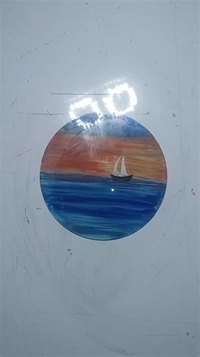 Beautiful Sunset Sea Painting 🌅 | Easy Mini Art #Shorts