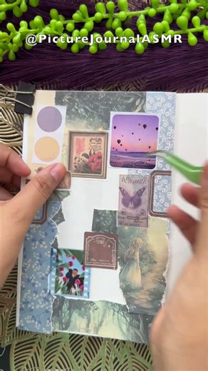 ASMR Junk Journal Series Ep 2 #asmr #scrapbooking #junkjournal #asmrvideo #stickerbook
