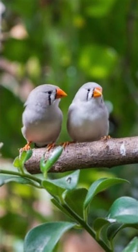 White Zebra Finches Perched Together | Nature Footage