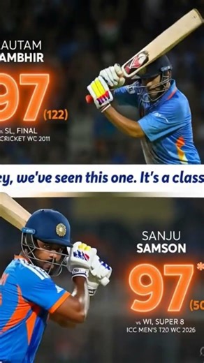 Gambhir 97 (2011 WC Final) vs Samson 97* (2026 T20 WC) | Epic Coincidence & Comparison!