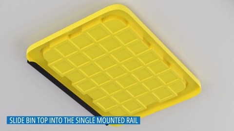 Koova Heavy-Duty Overhead Garage Storage Rack for 6 Bins. Adjustable Width, 240lb Capacity. DIY Safe Mount, Easy Install. Fits 27-Gallon Totes. USA Made Pro-Grade Steel. Space Saving Organizer