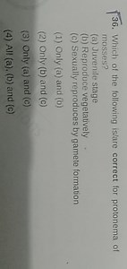 Which of the following is/are correct for protonema of mosses?... | Filo