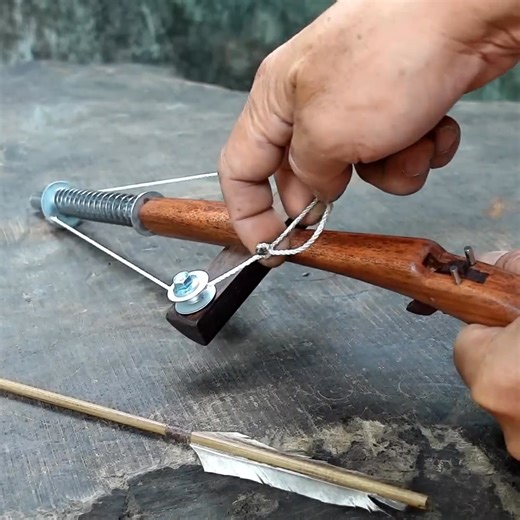 Spring Crossbow #shorts #wood #craft | Axell darbuka