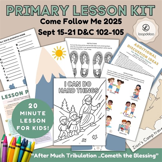 LDS Primary Lesson Kit: September 15-21 “after Much Tribulation Cometh the Blessing” Doctrine and Covenants 102-105, Come Follow Me 2025 - Etsy