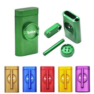 [Hot Item] Cigarette Box Set Dugout Aluminum Tobacco Grinder Metal Pipe All-in-One