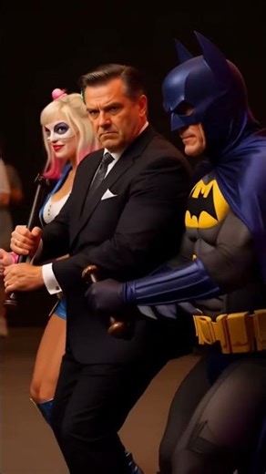 Godfather The Joker Batman and Harley Quinn Dancing hard