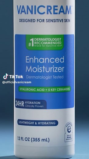 Introducing Vanicream Enhanced Moisturizer 💚💙 Our newest solution for sensitive skin is formulated with hyaluronic acid, five key ceramides, and glycerin for full-body hydration that lasts up to 24 hours. Pre-order now online on Amazon and Ulta Beauty. 🛒✨ #vanicream #sensitiveskincareroutine #skintok #newproduct #skincare