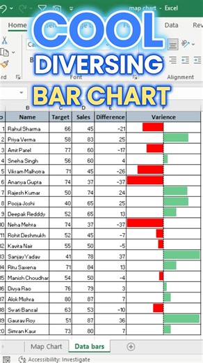 😱Excel Pro Level Bar Chart 🔥You must know it! #shorts #excel #exceltips #computer #windows