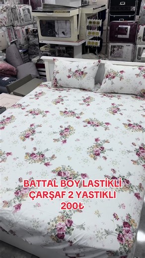 Çift Kişilik Lastikli Çarşaf Kampanyası - Battal Boy Çarşaf 2 Yastık Kılıfı - 200₺