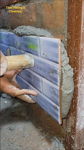 I installed 8x12 wall tiles on the wall next to the bathroom door.#walltiles #ceramic #installtiles