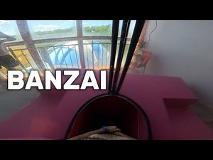 Trapdoor Water Slide in Water Park Aquapark FALA Poland, POV 4k video