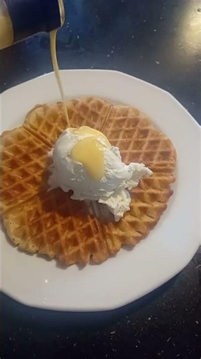 Sweet Waffle Creation with a Creamy Twist