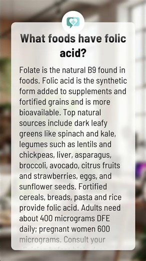 What foods have folic acid?