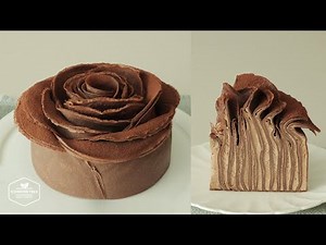 Make a pretty chocolate cake easily! Chocolate Crepe Cake Recipe