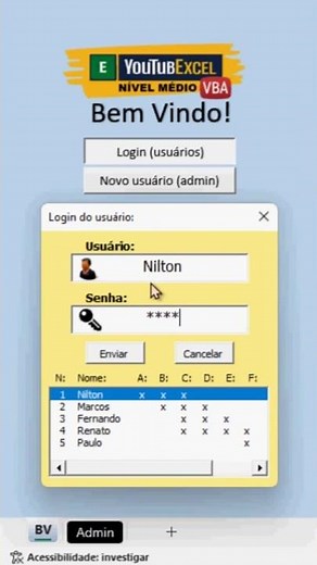 Excel: Access control with login form. #excelshorts #ExcelForm