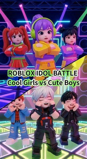 Abby & Jinu acting CUTE vs Rumi acting COOL - Roblox Dance Battle #shorts #kpop #dance #roblox #cute