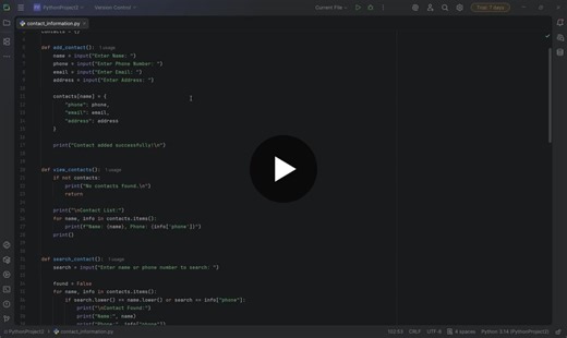 #codsoft #python #pythonprojects #programming #internship #contactbook #codingjourney #beginnerprojects | Aryan Supare