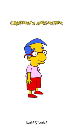 Lorenzo D'Agosto on Instagram: "Milhouse 😅 @dagsstudios 🌎 DM for commission 📥 Christmas x Astigmatism #simpsons #christmas #funny"