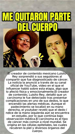 El youtuber mexicano Luisito Rey revela que fue diagnosticado con cáncer y se quiebra durante vídeo.