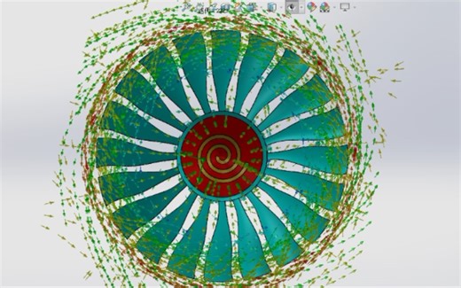 Solidworks风扇流体仿真输出。SW风扇流体仿真。