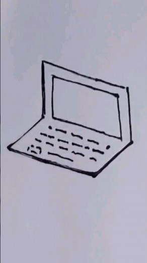 How to draw a laptop 💻 step by step كيفية رسم لابتوب حاسوب محمول كمبيوتر خطوة بخطوة