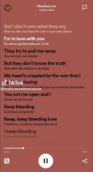 Bleeding Love - Leona Lewis @Leona Lewis #sad #foryou #rock #lyrics #music #Alone #tradução #nostalgia #sadsong #lovesong #loveyou #foryoupage