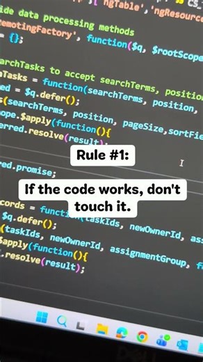 If the Code Works Don’t Touch It 😂💻 #javascript #programmerhumor #codinghumor
