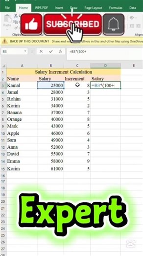 Calculate Salary Increment in Excel | IF Formula & Percentage Trick | Digital Office Skill