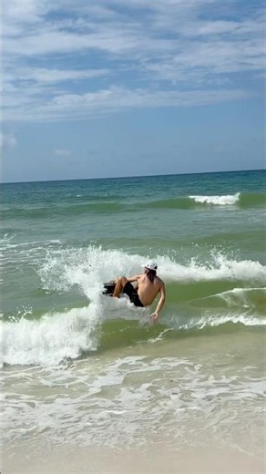 Big frontside rail grab 🏄🏻‍♂️🌊 #exileskimboards #Skimboarding #beach #surf #waves #Pensacola