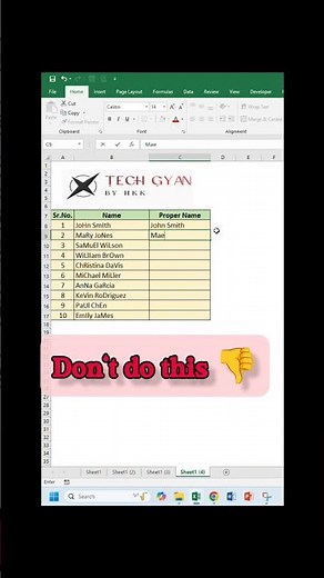 How to use Proper formula in excel