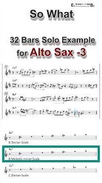 So What - 32 Bars Solo Example for Alto Sax - No.3 #shorts #saxophone #jazz