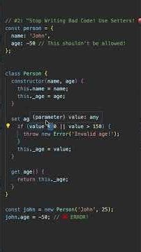JavaScript Setters = Data Validation on Autopilot! 🛑✅ #coding #frontendcourse #programminglanguage