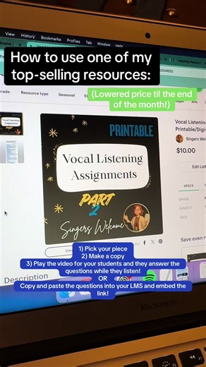Here’s how I use my listening assignments in class! Get your copy - $10 for 32 assignments - before the price goes back up at the end of January! #choir #choirteacher #lessonplans #musiceducation #tpt