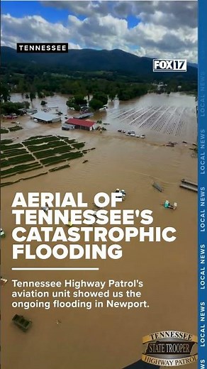 Aerial footage shows houses and farmland underwater after Helene left parts of Tenn. flooded