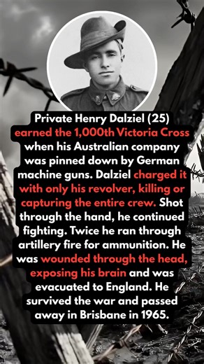Henry Dalziel, VC (18 February 1893 – 24 July 1965) was an Australian recipient of the Victoria Cross (VC), the highest award for gallantry in the face of the enemy that can be awarded to British and Commonwealth forces. He was awarded the VC while serving with the Australian Imperial Force during the First World War. Dalziel's VC was the 1,000th awarded. After the war, Dalziel returned to Australia and tried to make a living by farming. Troubled by the injuries he sustained during the war, he l