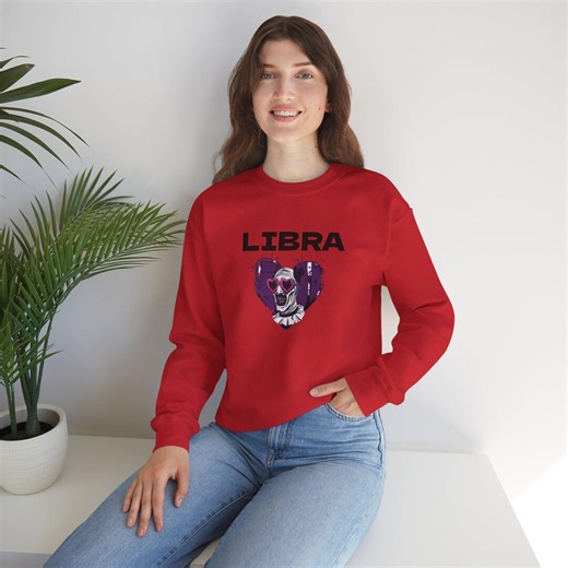 Libra Art the Clown Terrifier Skull Heart Sweatshirt | Zodiac Horoscope Astrology - Etsy UK