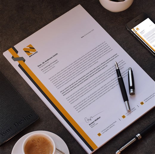 Custom Company Letterhead Template, Canva & Word Editable, Printable Professional Letterhead Design, Instant Digital Download - Etsy