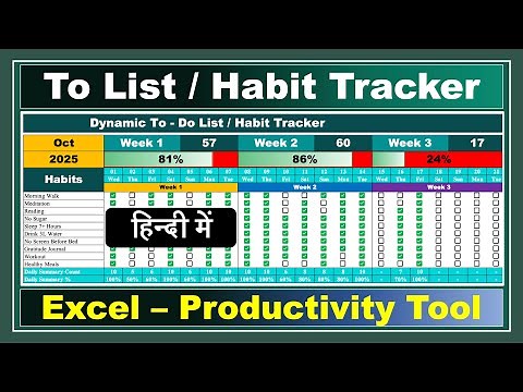 Build Your Own To Do List & Habit Tracker in Excel – Step by Step Guide
